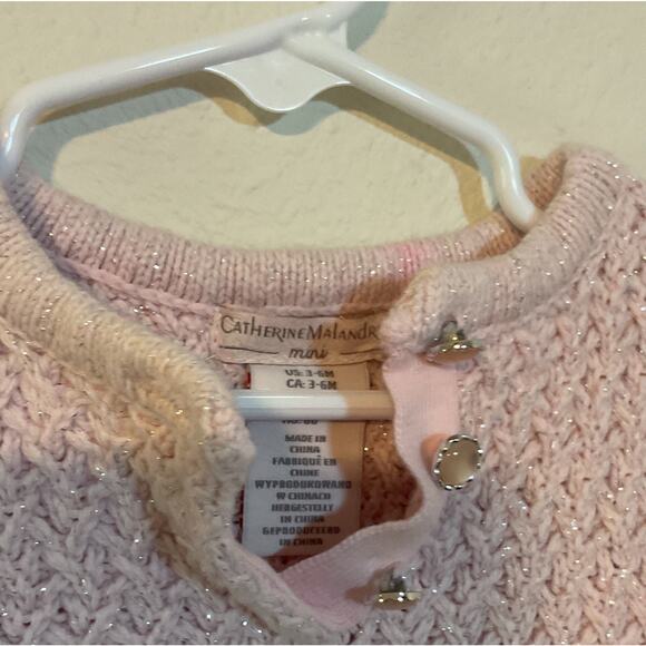 Catherine Malandrino Mini Pink Baby Sweater Dress 3-6 Months - Picture 2 of 2